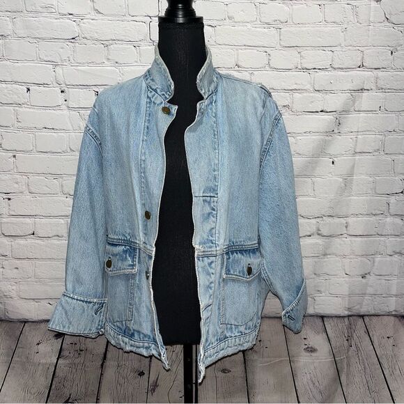 Vintage 80s Calvin Klein Distressed Jean Jacket Size Medium - Picture 10 of 13